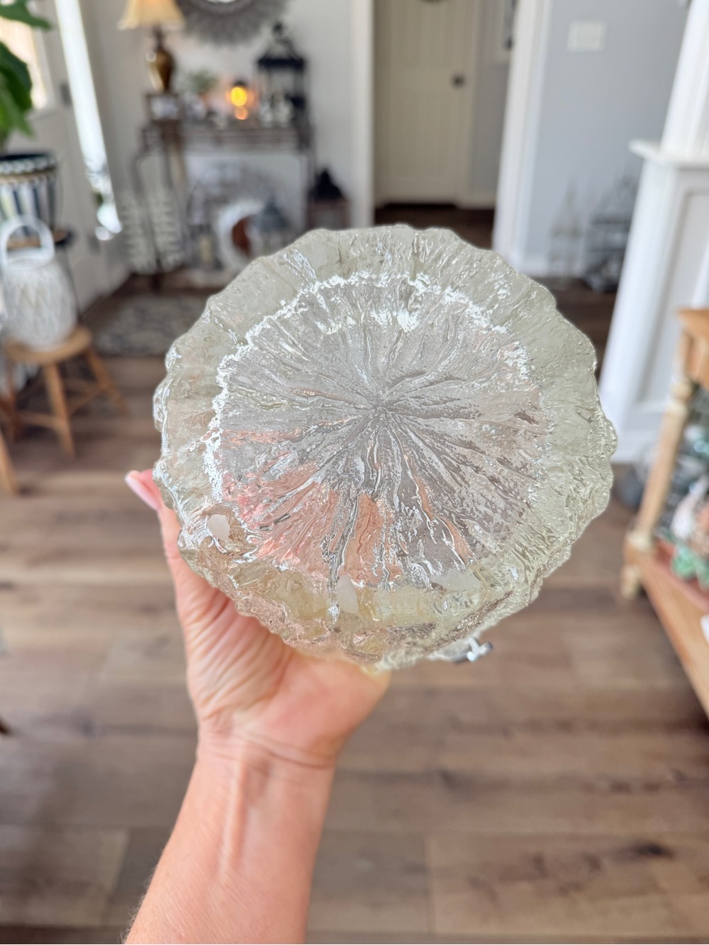MCM Littala “Seita” Icicle Glass Ice Bucket by Tapio Wirkkala Chrome Handle - Picture 12 of 17